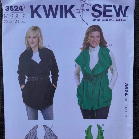 KWIK SEW 3624 BRAND NEW jacket sewing pattern Never opened rare find - Picture 1 of 4